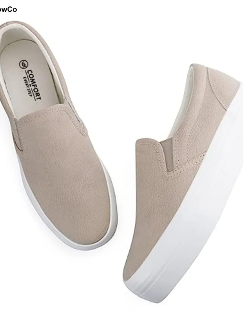 Women's Slip-On Platform Loafers Faux Leather Comfortable Casual Shoes